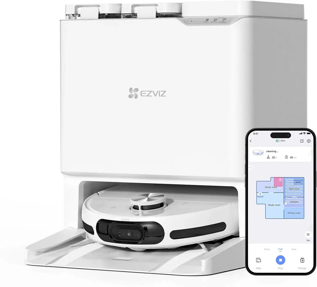 روبوت مكنسة كهربائية EZVIZ RS20 Pro تنظيف دائم روبوت مكنسة كهربائية EZVIZ RS20 Pro تنظيف دائم